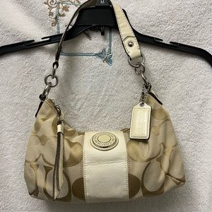 COACH SIGNATURE STRIPE DEMI BAG